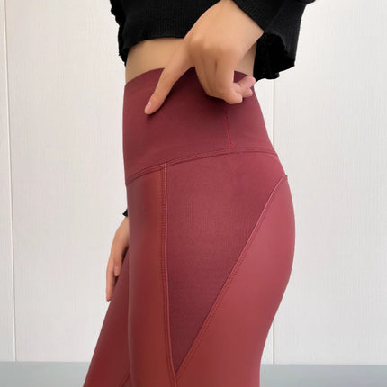 Brushed Leather Pants, Classic and Fashionable Leather Pants, Hip-Lifting and Tummy-Tucking, Nine-Point Pants for Outer Wear