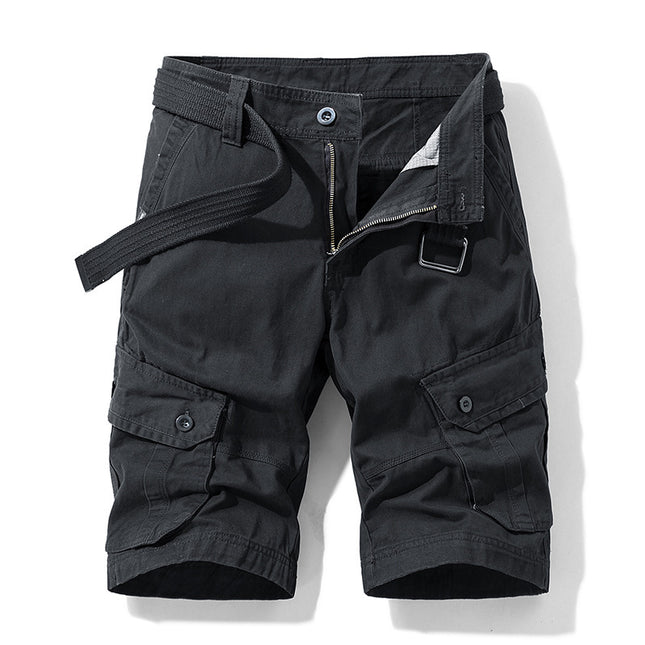 Summer men's new casual five-point pants trend straight multi-bag shorts men's wholesale Japanese work shorts men's