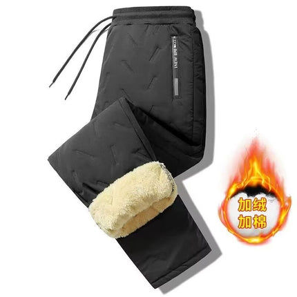 Construction Site Wear-Resistant Fleece-Lined Casual Pants Men's Cashmere Pants Loose Sports Pants Autumn and Winter Thickened Large Size Sweatpants