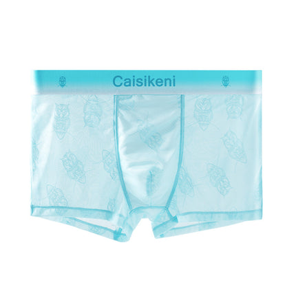 Chinese Valentine's Day Gift Men's Ice Silk Shorts Mesh Quick-Drying Boxer Briefs Summer Ultra-Thin Breathable Fashion