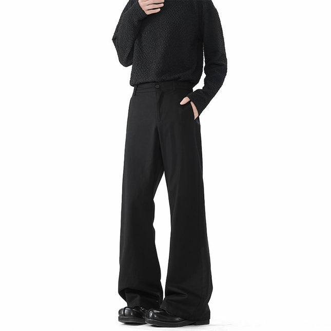 American-Style Cleanfit Black Flared Jeans for Men, Autumn and Winter New Trendy Brand, Stylish Versatile Slimming Floor-Length Pants