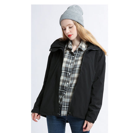 Rush Clothes Custom Logo Women's Three-in-One fleece-lined Thickened Two-Piece Fashion Brand Couple's Detachable Jacket in Autumn and Winter