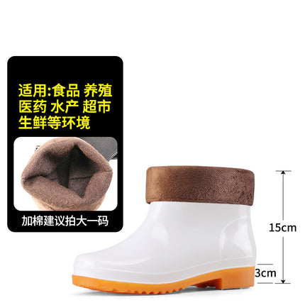 Food Factory Food Boots High-Top Pure White Waterproof Anti-Slip Kitchen Sanitary Water Boots Tendon Wear-Resistant Warm Rain Boots