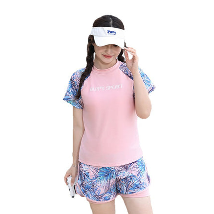 Plus Size Swimsuit for Women, Conservative Two-Piece for Curvy Figures, 100kg Tummy-Concealing Slimming Student Professional Training Swimming Sport New Model