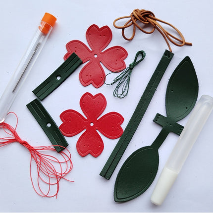 New Tulip DIY Handmade Leather High-end Sense Bag Pendant Flower Bag Hanging Keychain Decoration Activity Products