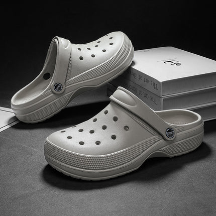 Hole Shoes Men's Sandals Summer Outer Wear Beach Shoes Men's Casual Breathable Slippers Two Wear One Pedal Garden Shoes