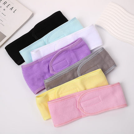 European and American Simple Solid Color Velcro Hairband Women's Transparent Hairband Air Beauty Face Wash Clean Bread Turban Hair Accessories