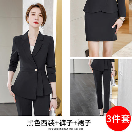 Black Suit suit Women's Fashion Temperament Workplace Suit Interview Dress Sales Jewelry Store Work Clothes Business Wear