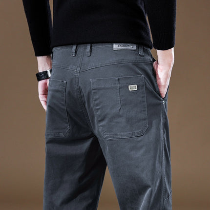 High-grade new spring and summer stitching design tooling casual pants lumberjack retro American double knee tooling long pants tide