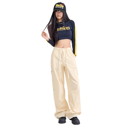 American wide-leg overalls women's autumn and winter 2024 new straight tube loose high waist sagging slim sports casual pants