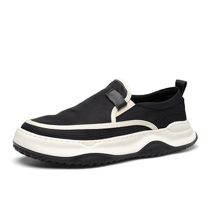 Lazy Shoes for Men, Thick-Soled Spring and Summer New Men's Shoes, Japanese Retro Casual Shoes, Light Soft-Soled Loafers, Breathable Cloth Shoes for Men