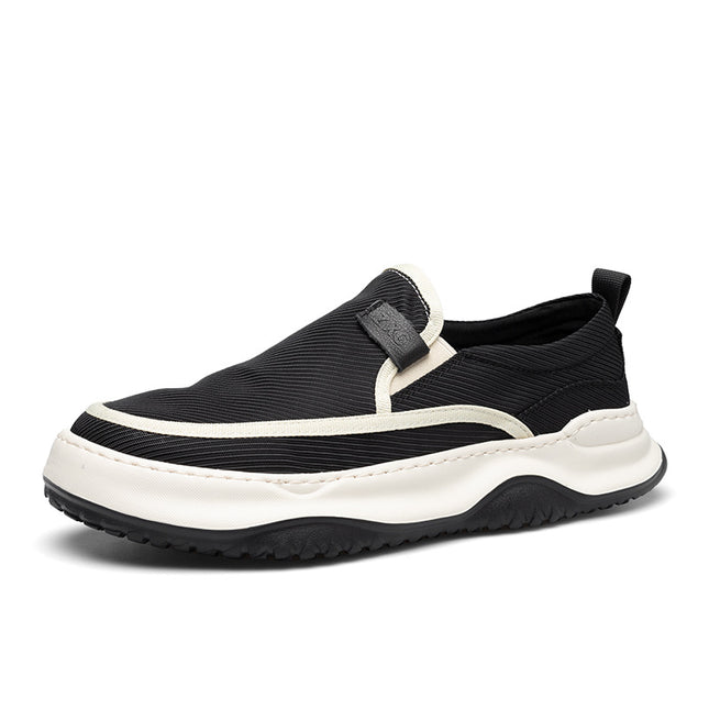 Lazy Shoes for Men, Thick-Soled Spring and Summer New Men's Shoes, Japanese Retro Casual Shoes, Light Soft-Soled Loafers, Breathable Cloth Shoes for Men