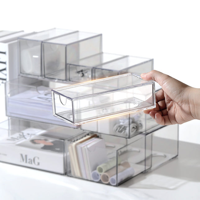Desktop Drawer Storage Transparent Acrylic Free Combination Drawer Box Office Countertop Stationery Dust-proof Finishing Box