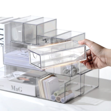 Desktop Drawer Storage Transparent Acrylic Free Combination Drawer Box Office Countertop Stationery Dust-proof Finishing Box
