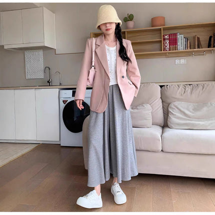 Women's Spring New High-Waisted Loose Lazy Style Casual Skirt, Summer Thin Straight Versatile A-Line Skirt