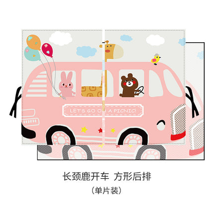 Children's car window sunshade magnetic suction double-layer perspective mesh sun protection heat insulation light blocking side window cartoon curtain