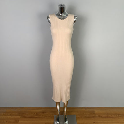 South Korea's Dongdaemun Elegant Slimming Look Feminine Pure Lust Style Sexy Figure-Showing Knitted Sleeveless Dress for Women