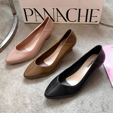 Fashion Women's Sandals Outer Wear Business White Collar Casual All-match Pointed Executive Women's Shoes Cross-border Business Wedge Shoes