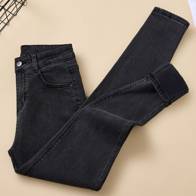 Slim-Fit Jeans for Women, Spring 2026 New Style, Winter Fleece-Lined, High-Waisted, Slimming, Stretchy, Tight-Fitting Pencil Pants