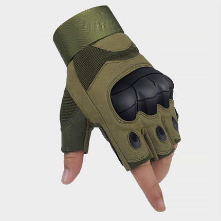 Gloves Outdoor Tactical Half-Finger Cycling Gloves Men's Mountaineering Fitness Training Iron Anti-Slip Electric Vehicle Black Hawk Gloves
