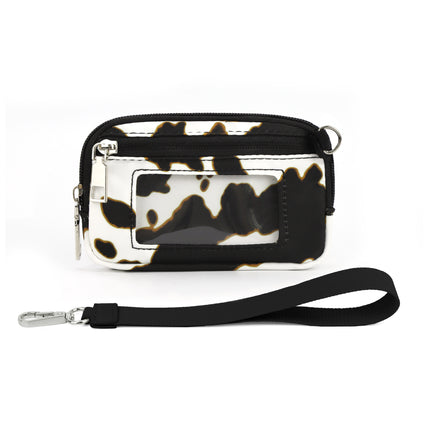 Spot Cross-Border Popular Lulu Same Style Transparent Pvc Card Holder Wrist Bag Portable Cow Color Change Storage