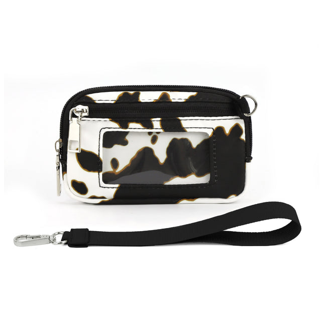 Spot Cross-Border Popular Lulu Same Style Transparent Pvc Card Holder Wrist Bag Portable Cow Color Change Storage