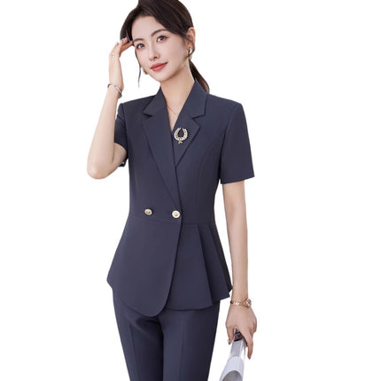 High-end professional suit suit female summer jewelry store customer service beauty salon overalls hotel front desk sales department tooling