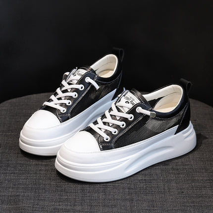 2021 New Spring and Autumn White Shoes Women's Casual Thick-soled Women's Shoes Summer Thin Mesh Shoes Size 34