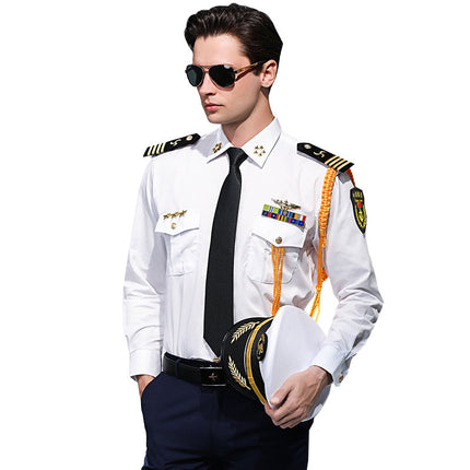 2020 Four Seasons Male Seafarer Clothing Seafarer Clothing Performance Costume Long Sleeve Aviation Pilot Air Captain's Uniform