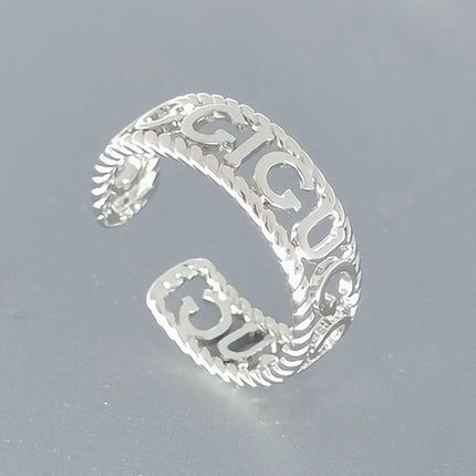 s925 sterling silver plated ring Women's wholesale niche women's high-end sense ins style simple ring light luxury retro ring wholesale
