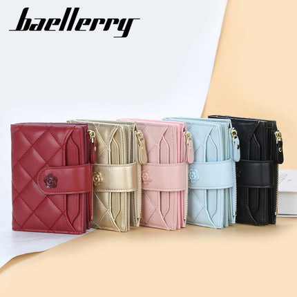 Baellerry Short Women's Wallet Fashionable K-Style Multi-Card Slot Card Holder Vertical Storage Simple Coin Purse for Women