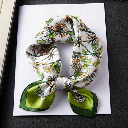100% Silk Scarf, High-End Hangzhou Silk Small Square Scarf, Spring & Fall Versatile Neck Protection Decorative Shirt Professional Scarf