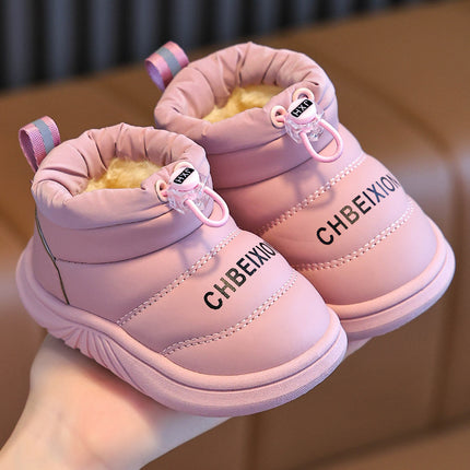 Winter Kidsren's Cotton Slippers Bag with Boys Indoor Non-Slip Waterproof Kidsren's Baby Cotton Shoes Girls Warm Snow Boots