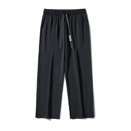 wasuup Pants Men's New Summer High Sense Straight Pants Suit Casual Pants Ice Silk Pants