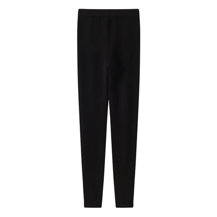 Autumn and winter worsted 10% mulberry silk 90% cashmere leggings women's warm inside and outside wearing leggings women's drawdown long Johns