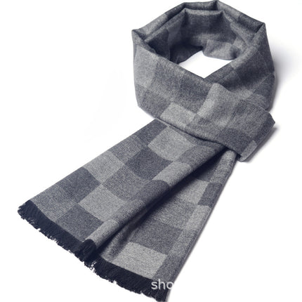 New Plaid Scarf for Men in Autumn and Winter, New Korean Version for Boyfriend, Plaid Scarf, Shawl, Male and Female Students, Couple to Keep Warm