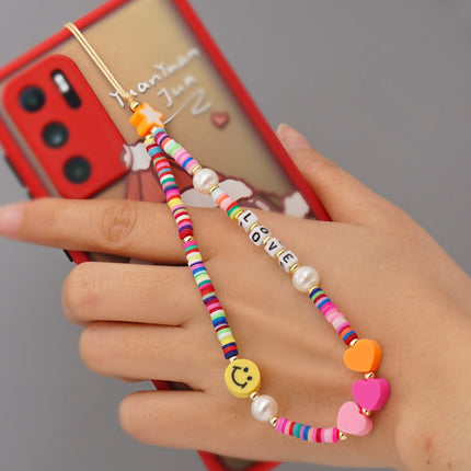 Factory direct supply handmade beaded mobile phone lanyard bluetooth speaker lanyard flashlight fan selfie stick U disk sling