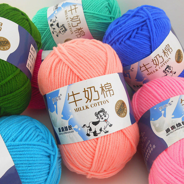5-Strand Milk Cotton Self-Woven Scarf Medium Thick Thread Ball Blanket Crochet DIY Material Package Wool Ball Hand Knitted Bag Thread
