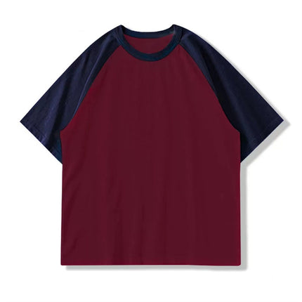Cross-Border Supply Manufacturer Direct Sales T-Shirt Custom Round Neck Loose Raglan Short-Sleeved T-Shirt Light Board Blank Board Summer Girls