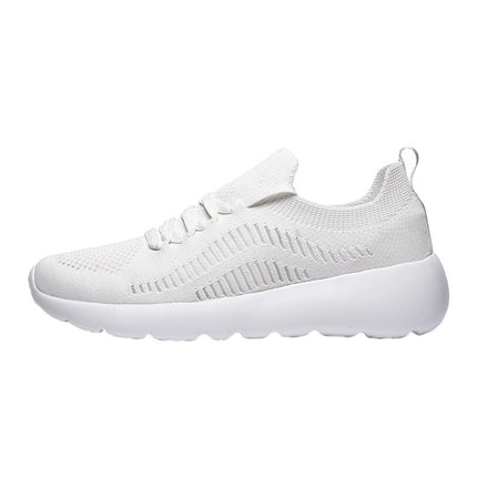 2025 Spring Lace-Up Lightweight Cushioning Running Shoes for Men and Women, Cross-Border Large Size Flyknit Casual Sports Shoes, Dropshipping Available