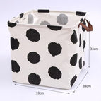 [cotton and linen waterproof/large capacity/foldable] / Square [polka dot] 33*33*33cm