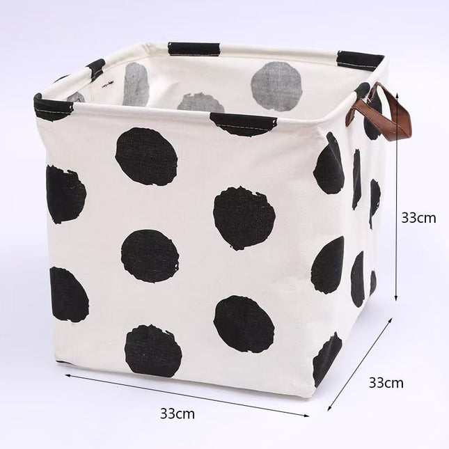 Household Large-Capacity Fabric Storage Bag Cotton and Linen Waterproof Dirty Clothes Storage Basket Square Foldableable Toy Storage Basket