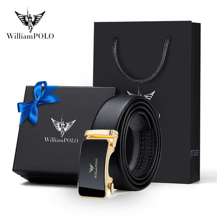 King Paul Belt Men's Genuine Leather Automatic Buckle Men's Belt Young Business Top Layer Cowhide New Trouser Belt
