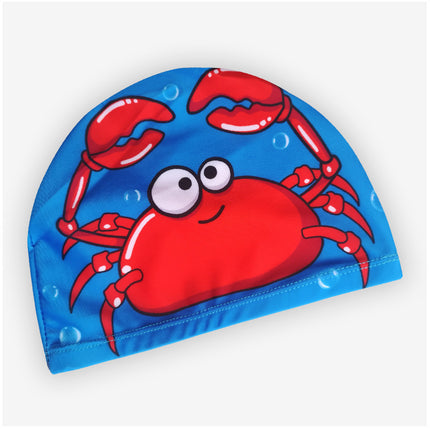 Cartoon Children's Swimming Cap Printed Cute Fashionable Cloth Cap for Boys and Girls Comfortable Non-Stretching Swimming Cap Cloth Cap Quick-Drying