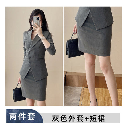 Professional suit suit women's spring and autumn new fashion commuter workplace formal suit hotel front desk manager work clothes