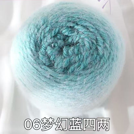 Seven-Star Blanket Long-Pile Yarn Gradient Imitation Mink Squirrel Fur Hand-Knitted Scarf