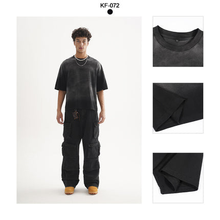 Etai Men's Summer Heavyweight Short Wide-Fit T-Shirt Versatile Boxy Fit Style Men's Short-Sleeve T-Shirt