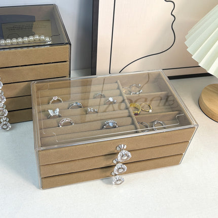 Jewelry Storage Box, High-End and Exquisite New Multi-Layered Earrings, Earrings, Rings, Necklaces, Bracelets, Multi-Layered Storage Boxes