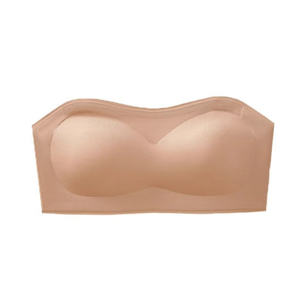 Skin Color Liquid Foundation Strapless Intimates for Women with Small Breasts, Non-Falling, Push-Up, Non-Slip, Invisible Off-Shoulder Tube Top Wrap Bra for Summer
