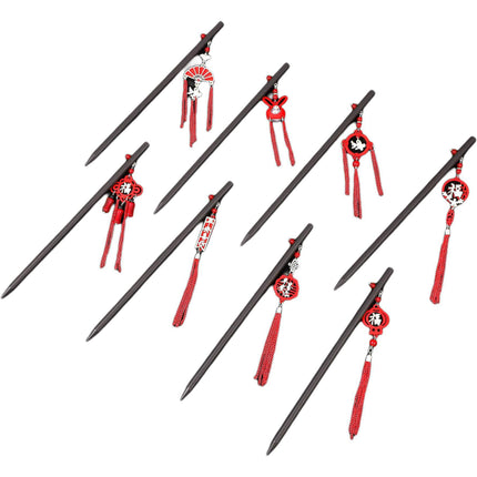 New Year Red Festive Chinese Style Hairpin Palace Style Tassel Walking Hair Hairpin Retro Hanfu Ancient Dress Cheongsam Hair Accessories Women